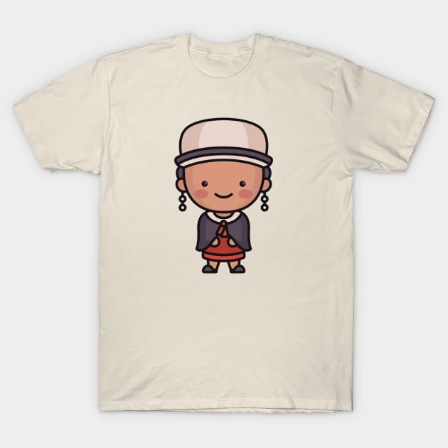 Cute Traditional Ecuadorian Woman Cartoon T-Shirt by SLAG_Creative